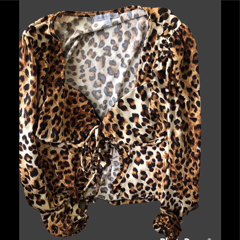 Charlotte Russe Cheetah print crop top. This is a size small